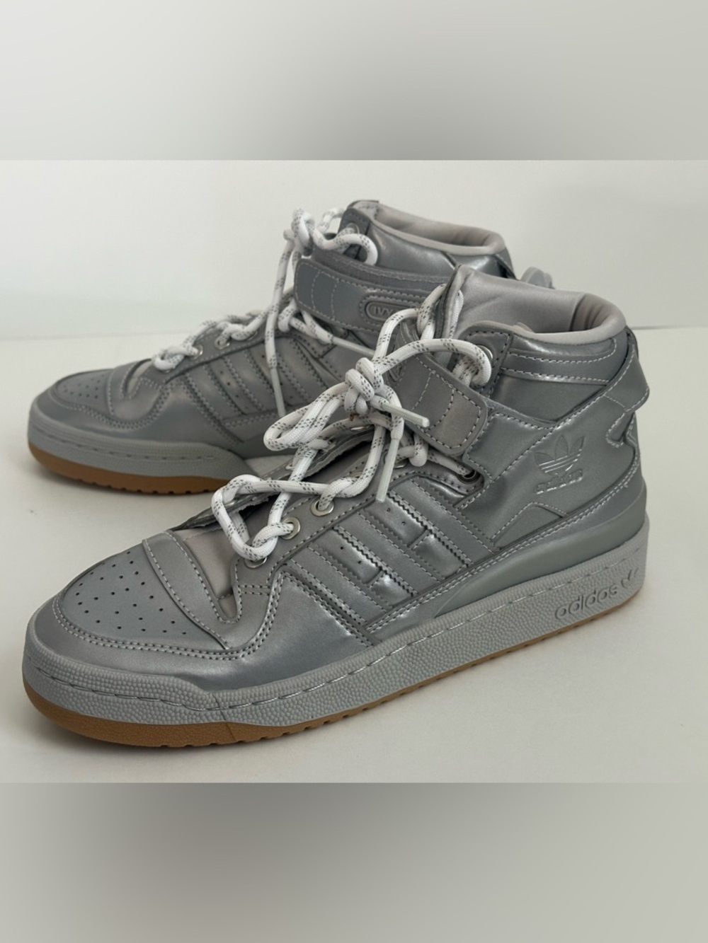 adidas IVY PARK Icy Park Metallic Silver Mid-Top Sneakers with Gum Outsole